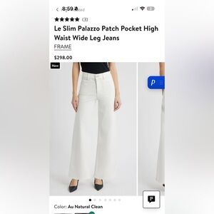 Frame Denim Women's Natural Clean Wide Leg Jeans